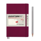 Maandplanner 2022 leuchtturm 16 mnds b6 12.5x19 port red