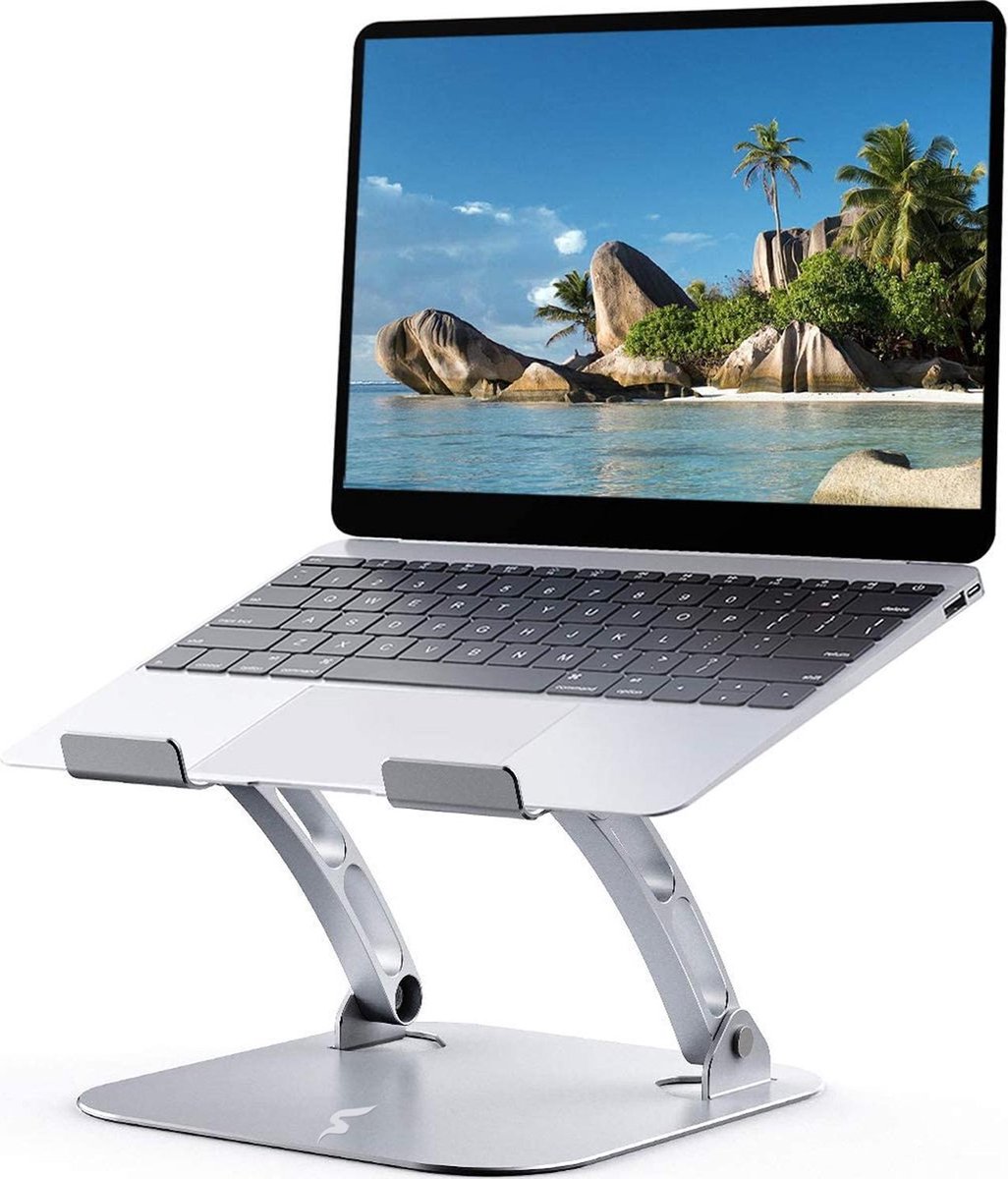 SWILIX ® Laptop Standaard Verstelbaar en Opvouwbaar - Tablet Houder - 10 t/m 17 inch - Laptopstandaard - Laptopverhoger - Tablet Standaard - Laptoptafel