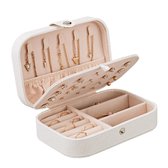 Sieraden box wit met glitters - opbergdoos voor sieraden - compact voor op reis