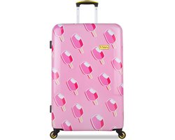 BHPPY Reiskoffer groot 76x49x29cm - Lichtgewicht koffer met 95L inhoud - Reiskoffer met 4 wielen - Veilig cijferslot - Ice on Holiday