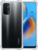 OPPO A74 Hoesje (5G versie) Siliconen Shock Proof Case Transparant - OPPO A74 5G Hoesje Cover Extra Stevig - Transparant