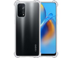 Hoesje - Geschikt voor OPPO A74 5G - Sterk & Shockproof - Siliconen Shock Case - Hoes Cover - Telefoonhoes - Transparant