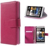 HTC One M7 Hoesje Wallet Case Roze