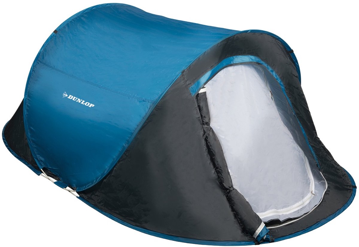 Bol.com Dunlop Pop Up Tent - Blauw/ Grijs/ Wit - 2 Persoons aanbieding