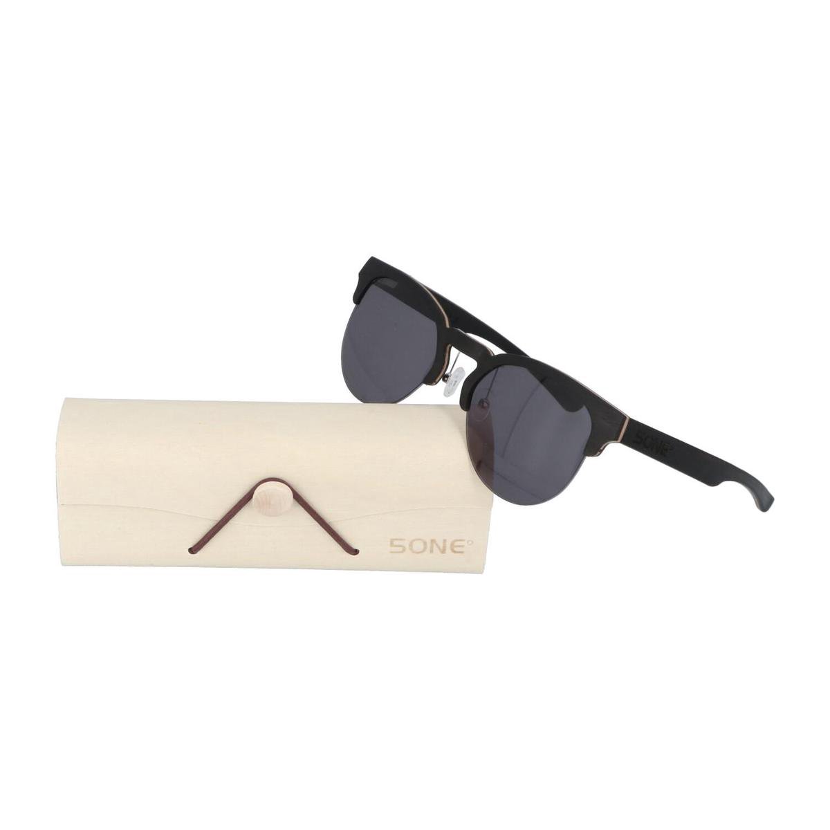 5one® Classic Sports Grey - Ebony houten zonnebril - sportief model