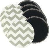Breast Pads Wasbare Zoogcompressen - Zwart en Zigzag grijs wit- 8 stuks