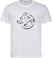 Wit T-shirt met Zwarte “ Ghostbusters “ print maat S