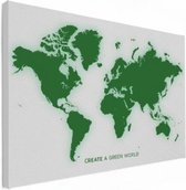 Wereldkaart Create A Green World - Canvas 120x90
