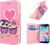 Samsung S6 EDGE PLUS 5.7 Hoesje Case Uiltjes Love Roze