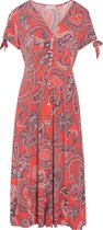 Cassis - Female - Halflange jurk met kasjmierprint  - Rood