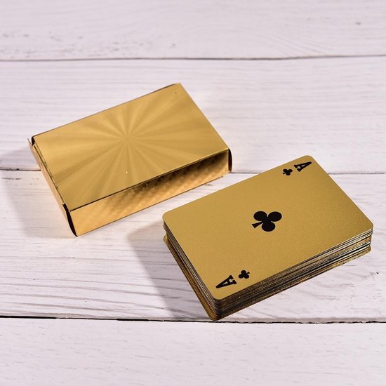 Thumbnail van een extra afbeelding van het spel Luxe gouden speelkaarten / stok / pokerkaarten