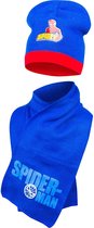 Spiderman muts + sjaal - blauw