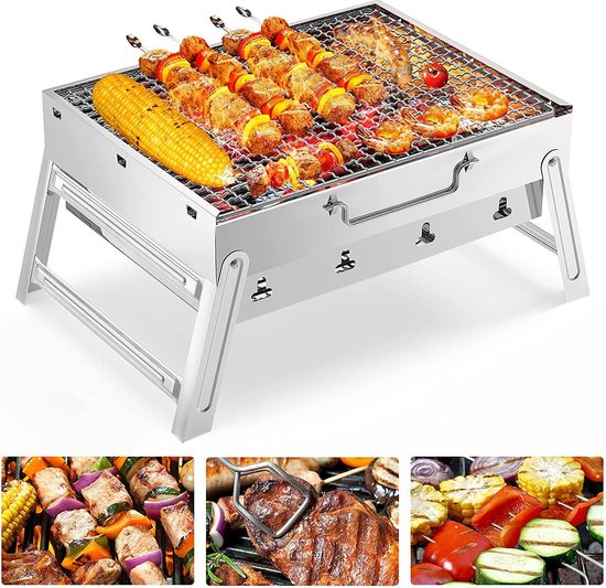 Barbecue Houtskool Grill Roestvrijstaal Inklapbaar Outdoor