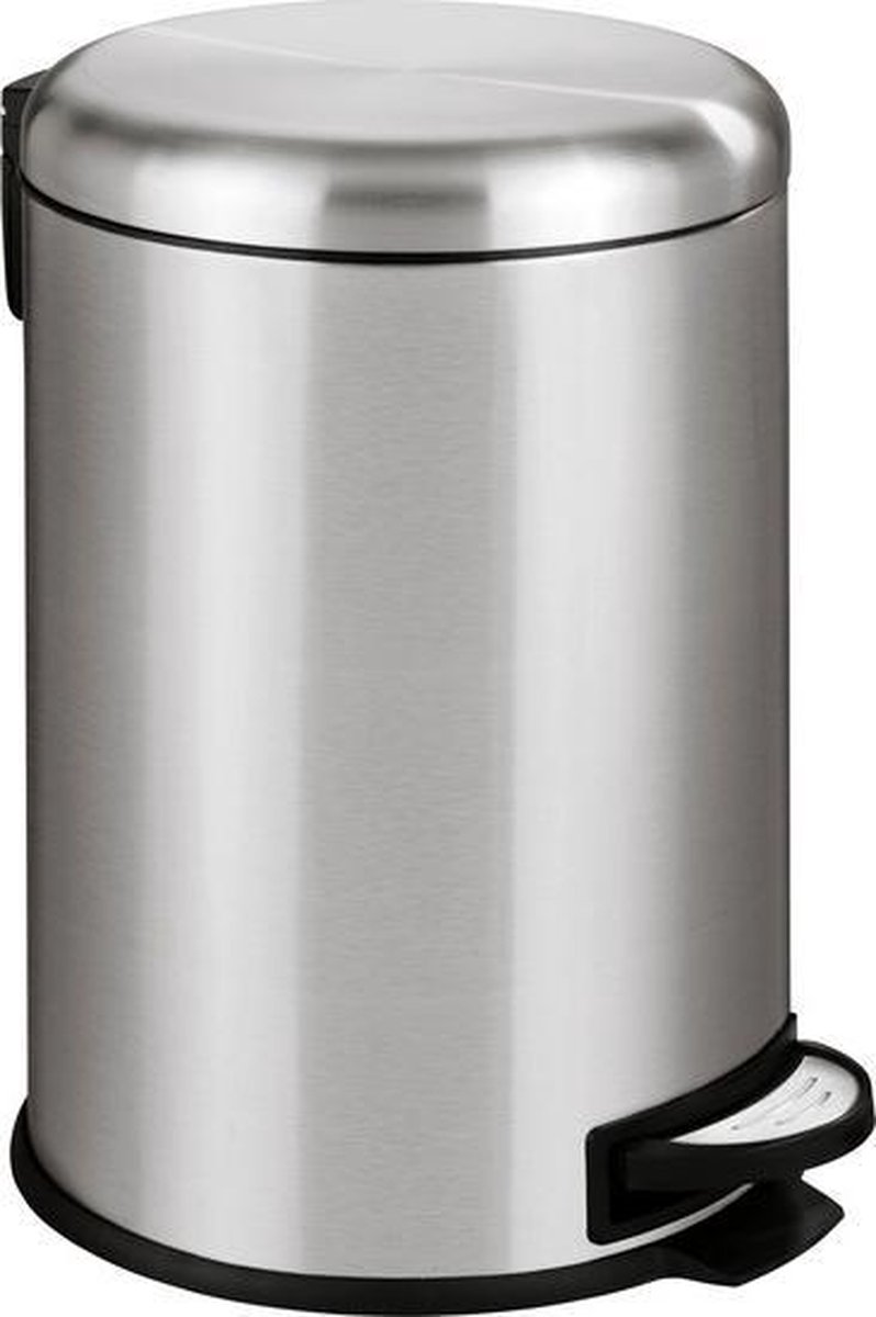 WENKO Pedaalemmer Leman 20 Liter RVS mat - Easy Close deksel - Afvalemmer - Prullenbak - Afvalbak - Vuilbak - Vuilnisbak