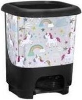 PEDAL huisvuilemmer KLASSE 10 liter WIT MET UNICORNIOS