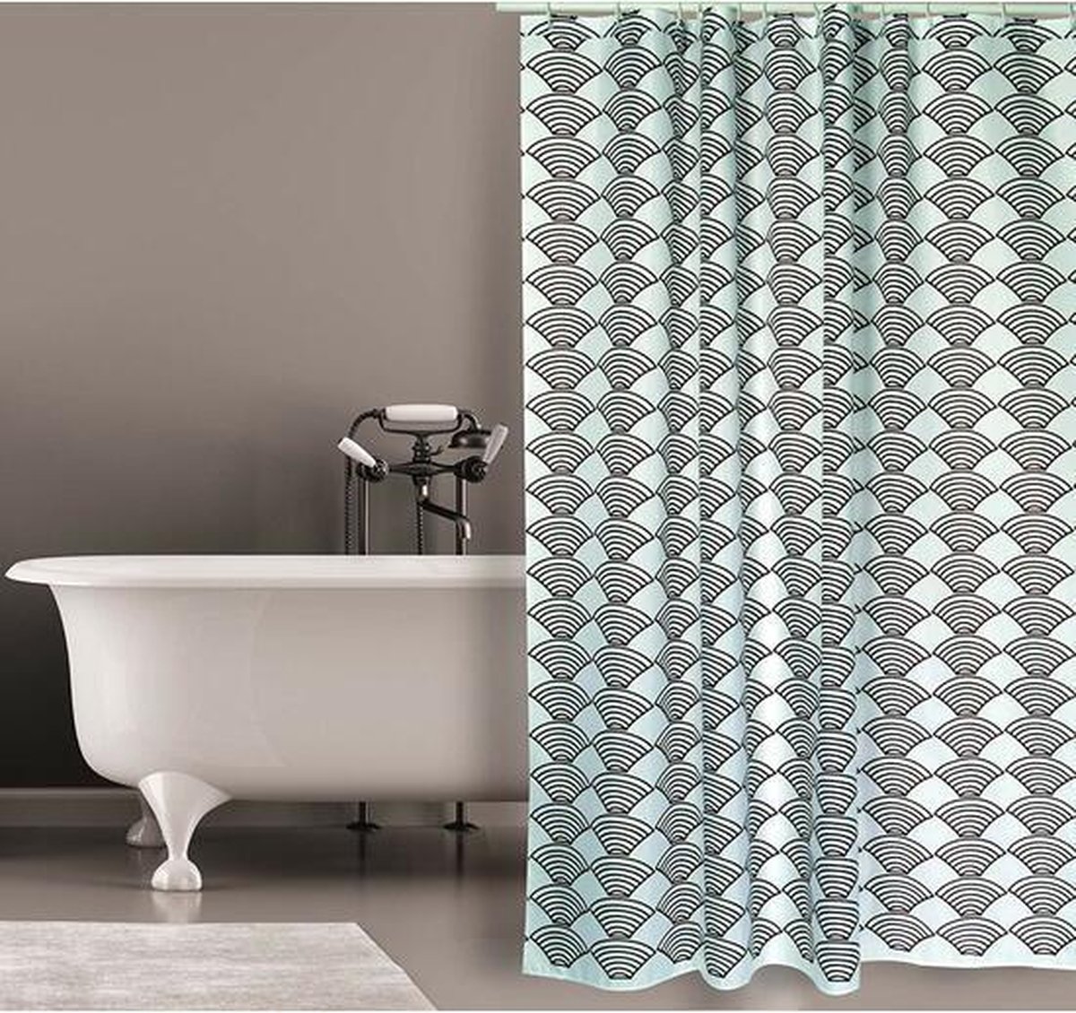 MSV Douchegordijn – Waterdicht en Antibacterieel Douchegordijn van 100% Polyester – Schimmelwerend met Oeko-Tex Certificering