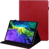 Peacock Tail Embossing-patroon Horizontale flip-lederen hoes met houder & kaartsleuven & portemonnee & antislipstrip & wek- / slaapfunctie voor iPad Pro 11 2021 / 2020 (rood)