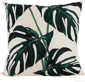 HOOMstyle Sierkussen Monstera - Canvas - 45x45cm - Groen - Inclusief Binnenkussen