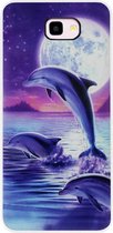 ADEL Kunststof Back Cover Hardcase Hoesje Geschikt Voor Samsung Galaxy J4 Plus - Dolfijn Blauw