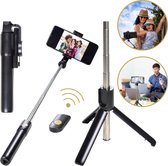 JLSB 3 in 1 Universele Selfie Stick - Monopod met ingebouwde tripod - Draadloze Bluetooth afstandsbediening - Geschikt voor o.a. Iphone, Samsung en Huawei