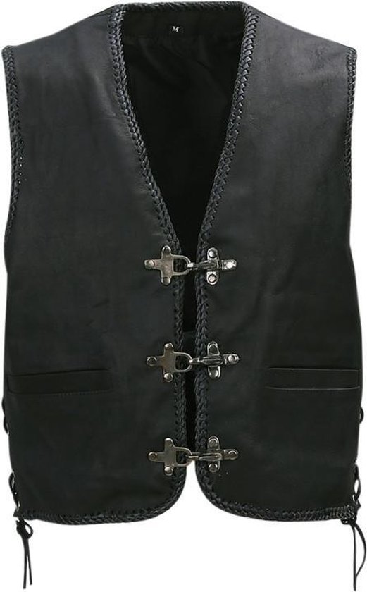 Biker vest leder X-treme zwart