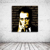 Al Pacino Pop Art Canvas - 100 x 100 cm - Canvasprint - Op dennenhouten kader - Geprint Schilderij - Popart Wanddecoratie