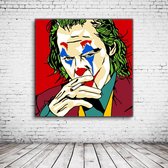 Pop Art The Joker Canvas - 100 x 100 cm - Canvasprint - Op dennenhouten kader - Geprint Schilderij - Popart Wanddecoratie