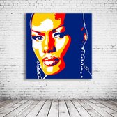 Pop Art Grace Jones Canvas - 90 x 90 cm - Canvasprint - Op dennenhouten kader - Geprint Schilderij - Popart Wanddecoratie