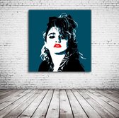 Madonna Pop Art Acrylglas - 100 x 100 cm op Acrylaat glas + Inox Spacers / RVS afstandhouders - Popart Wanddecoratie