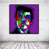 Pop Art Elvis Presley XL Poster XL in brede lijst - 100 x 70 cm en 4 cm dik - Fotopapier Mat 180 gr Framed - Popart Wanddecoratie inclusief lijst 4cm breed