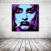 Pop Art Nina Hagen Canvas - 100 x 100 cm - Canvasprint - Op dennenhouten kader - Geprint Schilderij - Popart Wanddecoratie