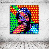 Pop Art Marvin Gaye Canvas - 80 x 80 cm - Canvasprint - Op dennenhouten kader - Geprint Schilderij - Popart Wanddecoratie