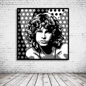 Pop Art Jim Morrison Poster in lijst - 90 x 90 cm en 2 cm dik - Fotopapier Mat 180 gr Framed - Popart Wanddecoratie inclusief lijst