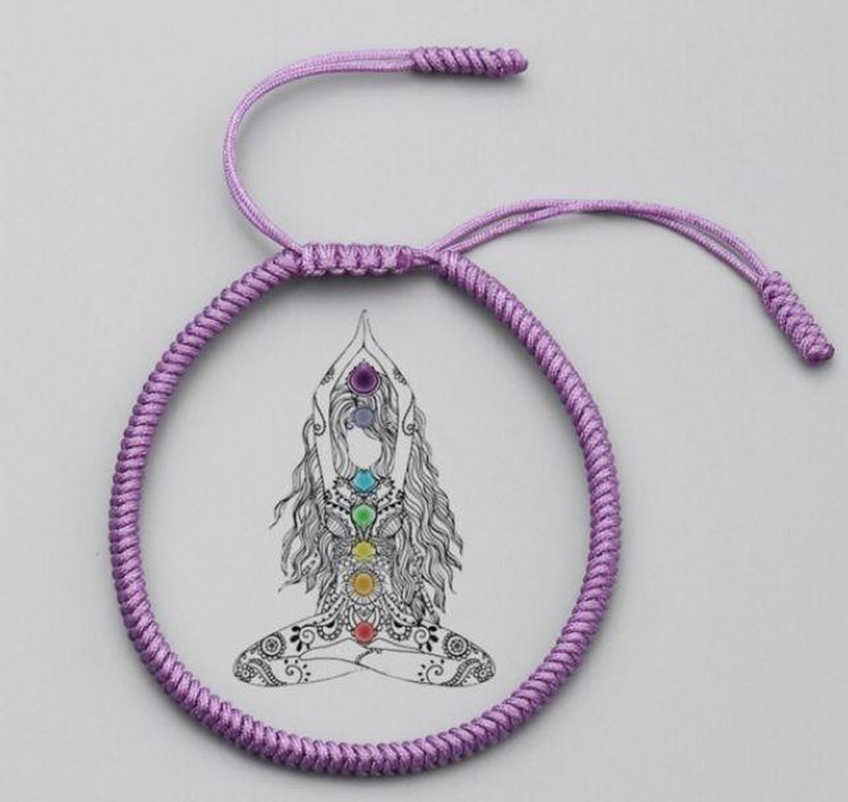 Premium handgeknoopte Tibetaanse armband - Purple - Paars