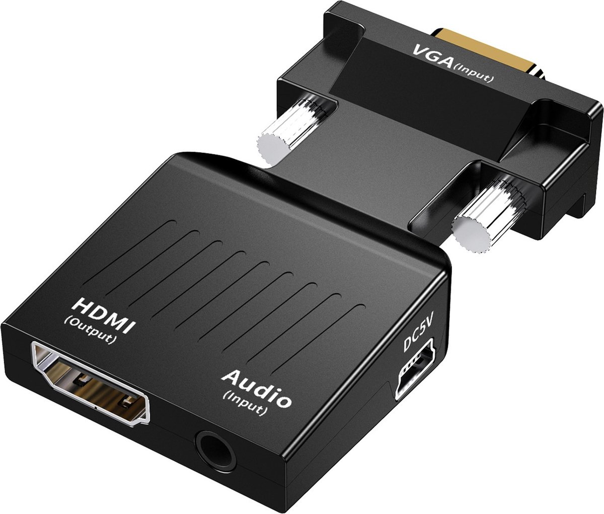 Garpex® VGA naar HDMI adapter – 1080P Full HD Universele Converter – Analoog naar Digitaal