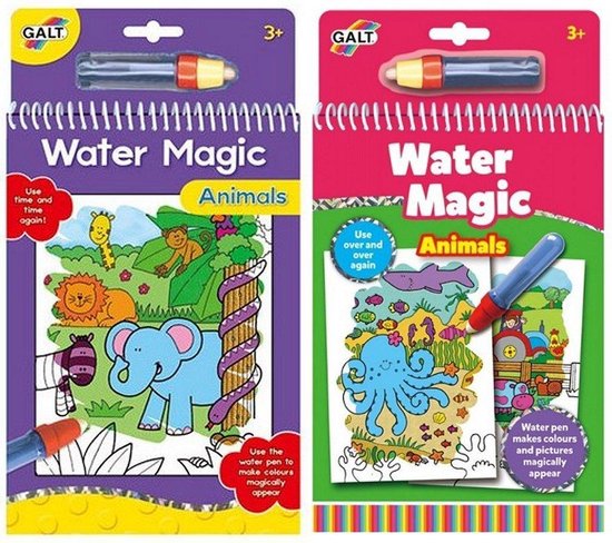 2 stuks waterkleurboek met 2 waterstiften, Magic Water Book voor kinderen, herbruikbaar Magic Water Colouring Book, educatief tekenspeelgoed voor kinderen