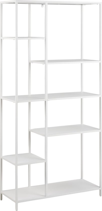 Nest boekenkast met 6 legplanken wit.