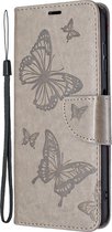 Nokia G20 Hoesje - Mobigear - Butterfly Serie - Kunstlederen Bookcase - Grijs - Hoesje Geschikt Voor Nokia G20