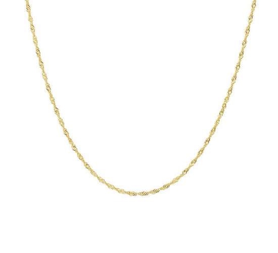 YO&NO - Ketting - Goud - Singapore - 1,2 mm -  42 cm - 585 goud