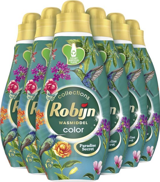 Robijn Klein & Krachtig Paradise Secret Vloeibaar Wasmiddel - 6 x 19 wasbeurten - Voordeelverpakking