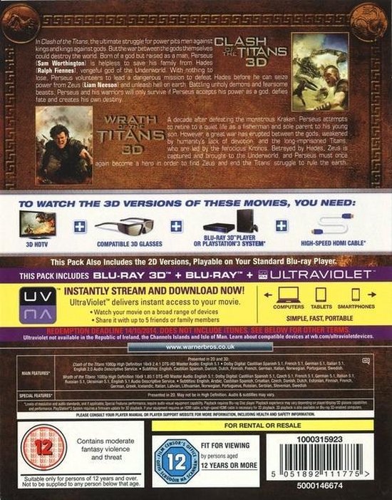 Clash Of The Titans & Wrath Of The Titans 3D Price in India - Buy Clash Of  The Titans & Wrath Of The Titans 3D online at