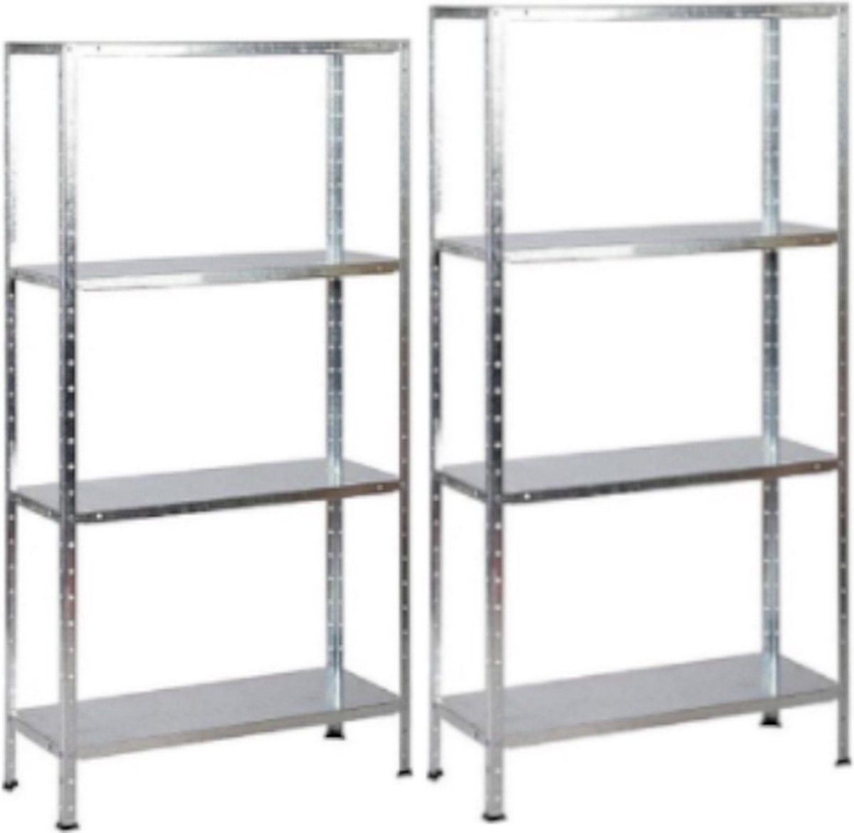 2 Stuks Metalen opbergrek / stellingkast - 200 kg draagkracht - (BxDxH) 75x30x150 cm  - Gegalvaniseerd