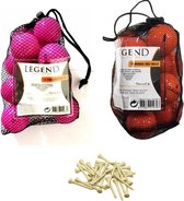 Legend Distance - Combinatie Deal - Golfballen Oranje en Roze - Dozijn 24 / stuks + GRATIS Houten Tees