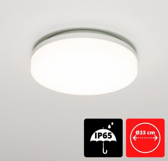 Proventa Waterdichte LED Plafondlamp ø 33 cm - Voor Binnen & Buiten - Koel  wit | bol.com