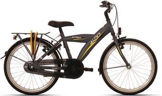 Aldo 22 inch roadstar fiets mat antra yellow stripe