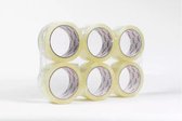 Rouleau de Tape Premium x 6 - Transparent - Acryl - 50 mm x 66 mtr de long - Extra fort - Ruban d' Ruban d'emballage - Protégez vos effets personnels - Pour emballer et déplacer - Transparent