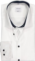 Seidensticker regular fit overhemd - wit (contrast) - Strijkvrij - Boordmaat: 45