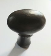 Zwarte/grijze smeedijzeren ovale knop 45 mm