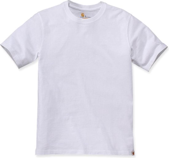 Witte Carhartt T-shirt met korte mouwen en ronde hals.