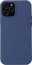 Voor iPhone 12 Pro Max effen kleur vloeibare siliconen schokbestendige beschermhoes (diamantblauw)